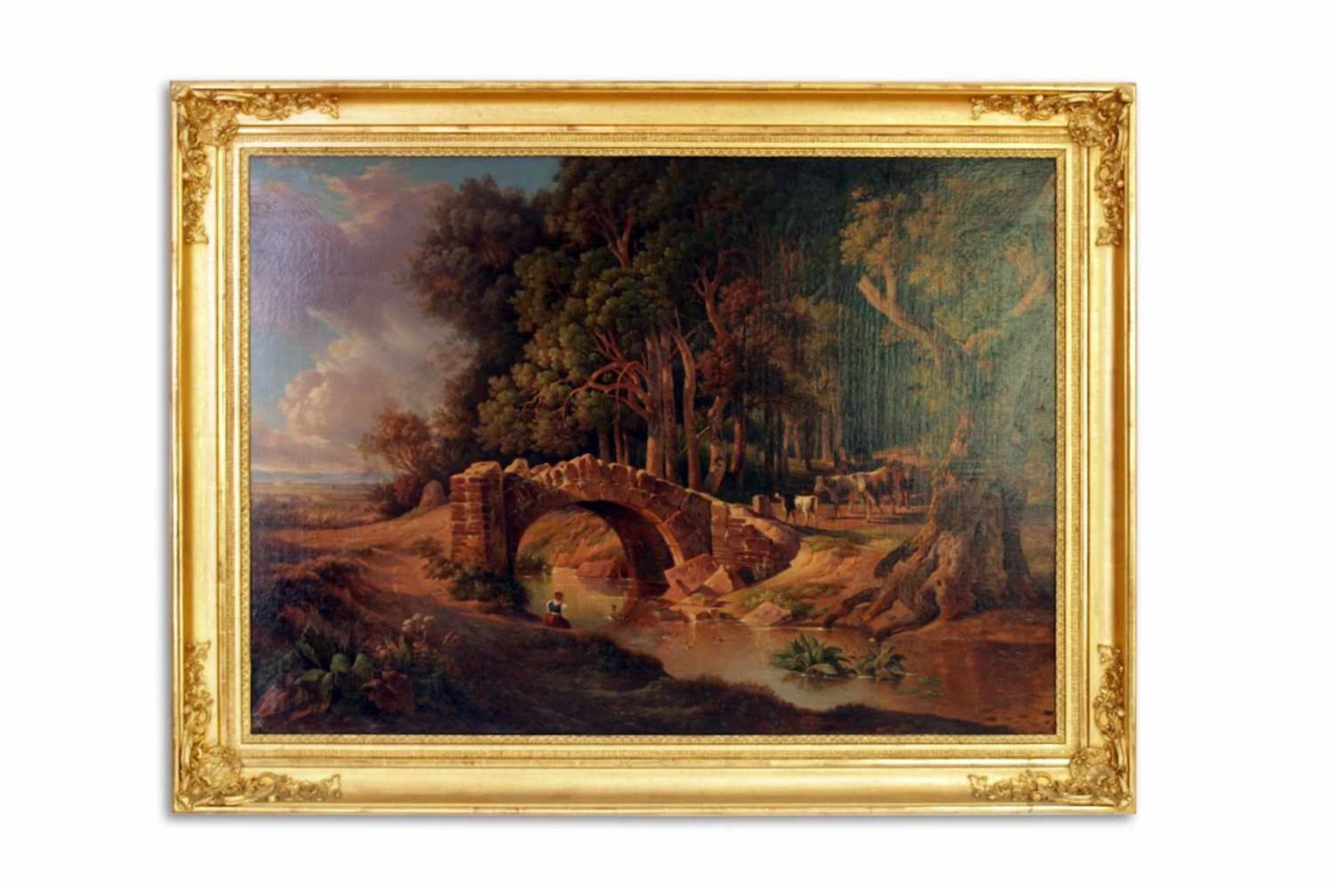 DEUTSCHER SOMMERTRAUM Carl Ludwig Frommel (1789 - 1863), Öl auf Leinwand, 102 x 74 cm, in