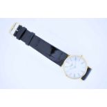 Longines Plaque Armbanduhr, Longines, Quartz, weißes Zifferblatt, Durchmesser 29 mm, an Lederband,