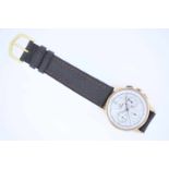 Omega Goldene Vintage Armbanduhr, Omega Chronograph, Handaufzug, Valjoux, weißes Zifferblatt mit