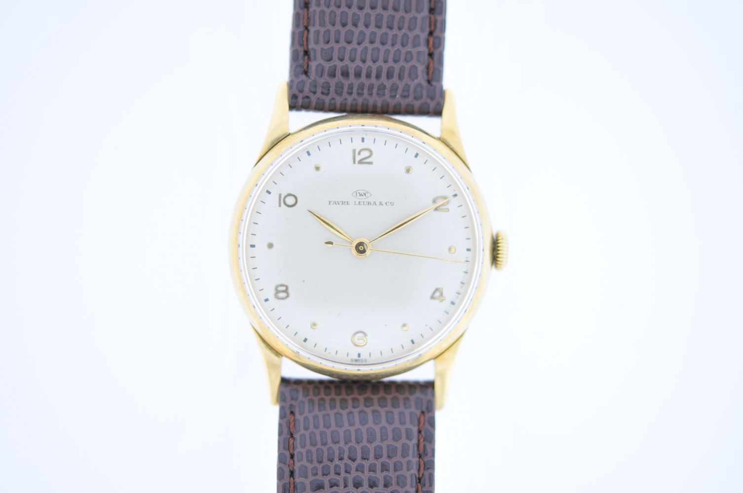 IWC Goldene 18 karätige Vintage Armbanduhr, IWC, Handaufzug, Zentralsekunde, silberfarbenes - Image 2 of 5