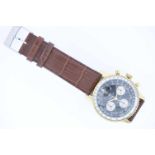 Breitling Old Navitimer Stahl vergoldete Vintage Armbanduhr an Lederband, Breitling Navitimer,