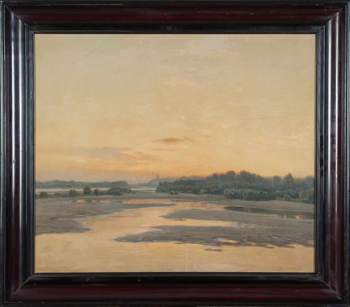 Flusslandschaft am MorgenThomas Leitner(Altmünster 1876 - 1948 Weidhofen an der Thaya)Öl auf