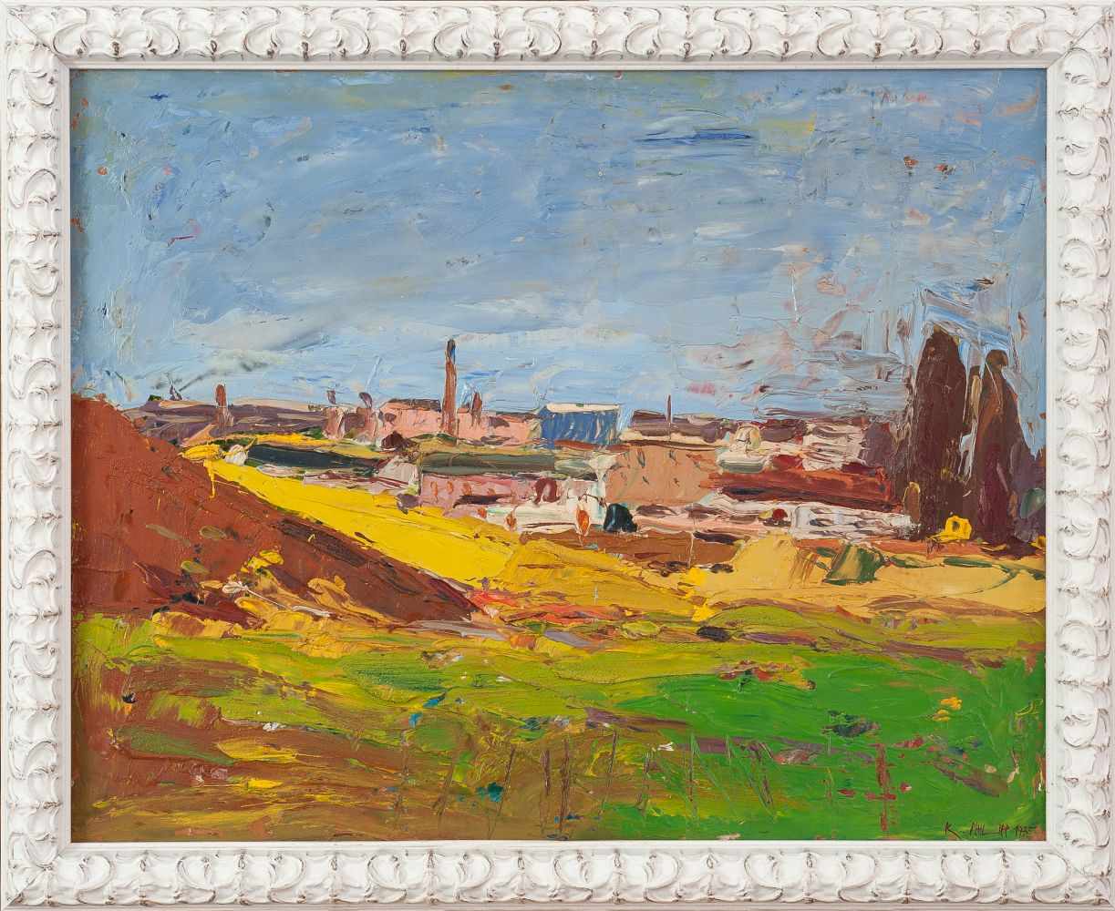 Am LaaerbergKurt Philipp (Wien 1928) Öl auf Karton 42 x 53 cm signiert und datiert „K. Philipp 1975“