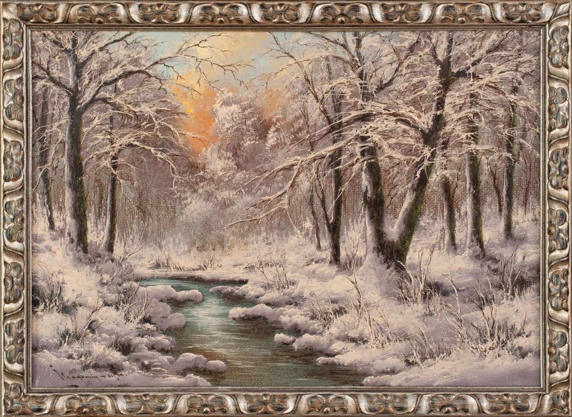 WinterlandschaftLaszlo Neogrady(Budapest 1896 - 1962)Öl auf Leinwand, 48 x 68,5 cm, signiert links