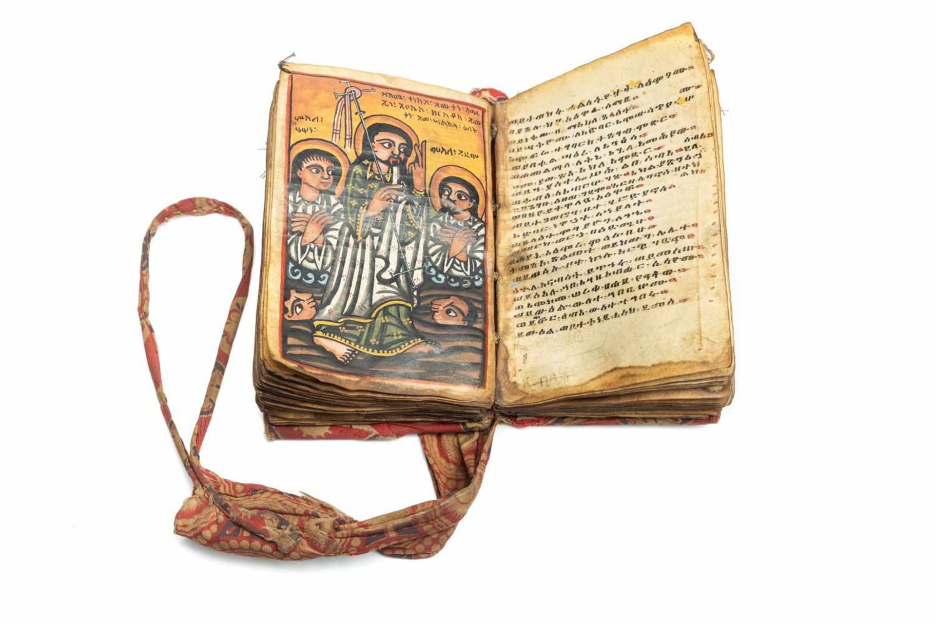 ÄTHIOPISCHE BIBELManuskript. [Äthiopien ca. 1820-30]. 8°. (14, 3 x 9, 8 cm.). 140 Bll. Mit 8 - Bild 2 aus 4