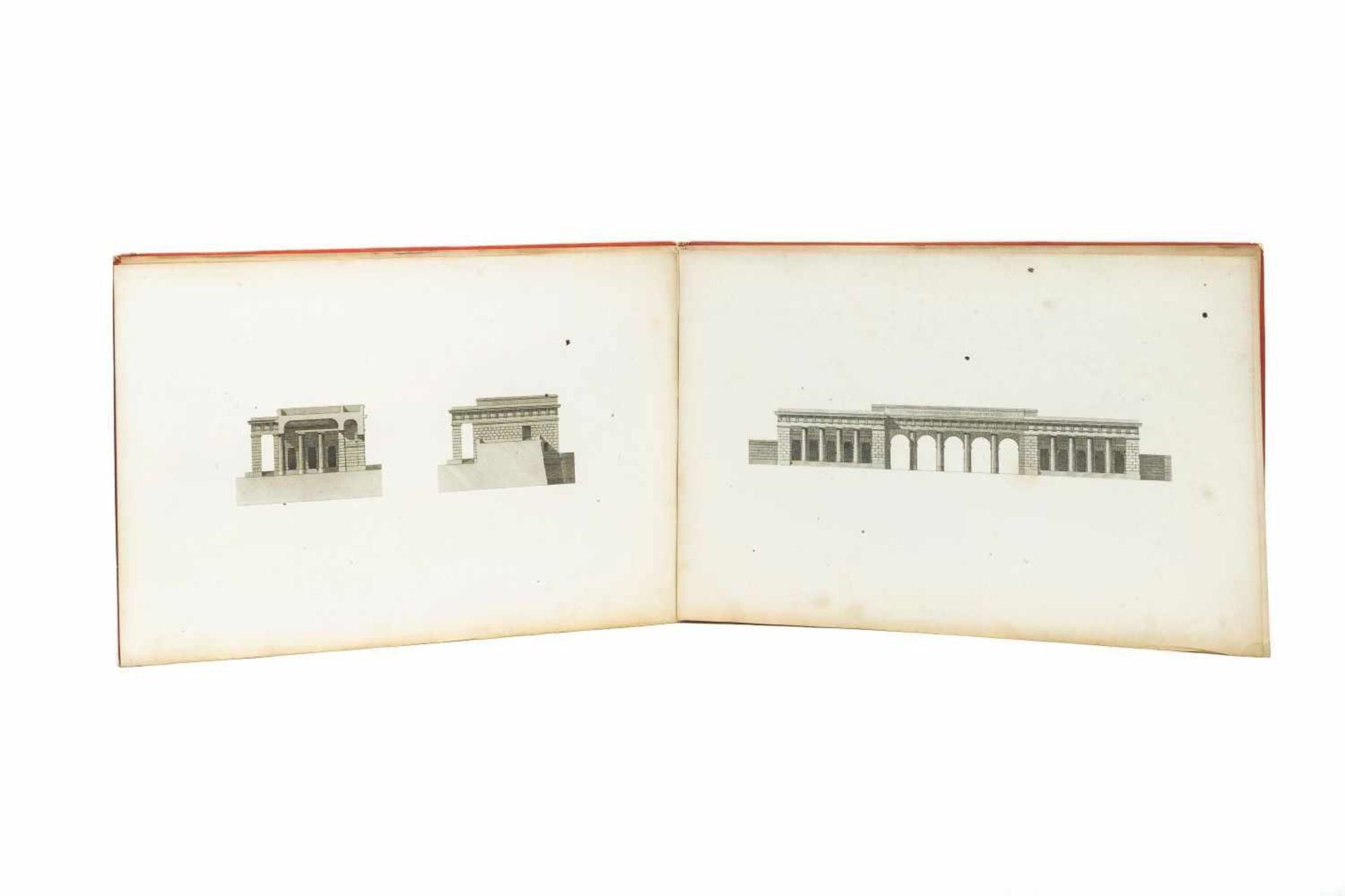 NOBILE, PeterElevation et Section de la Nouvelle Porte, dite Burg-Thor de Vienne. Wien [ca. 1823]. - Bild 2 aus 2