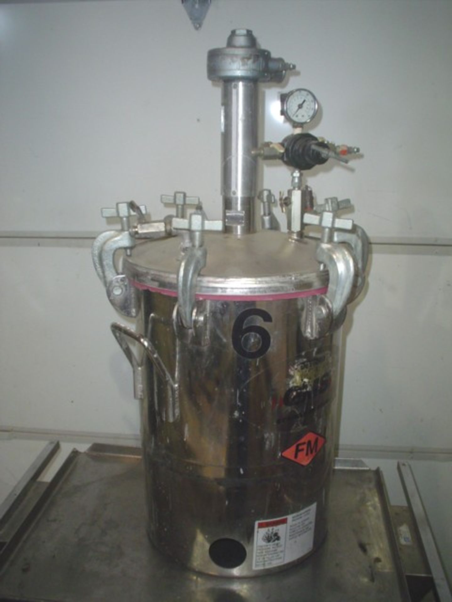 Lot includes: Qty 3. Used Devilbiss QMS 10 Gallon Stainless Steel Pressure Tanks with Pneumatic - Image 2 of 4