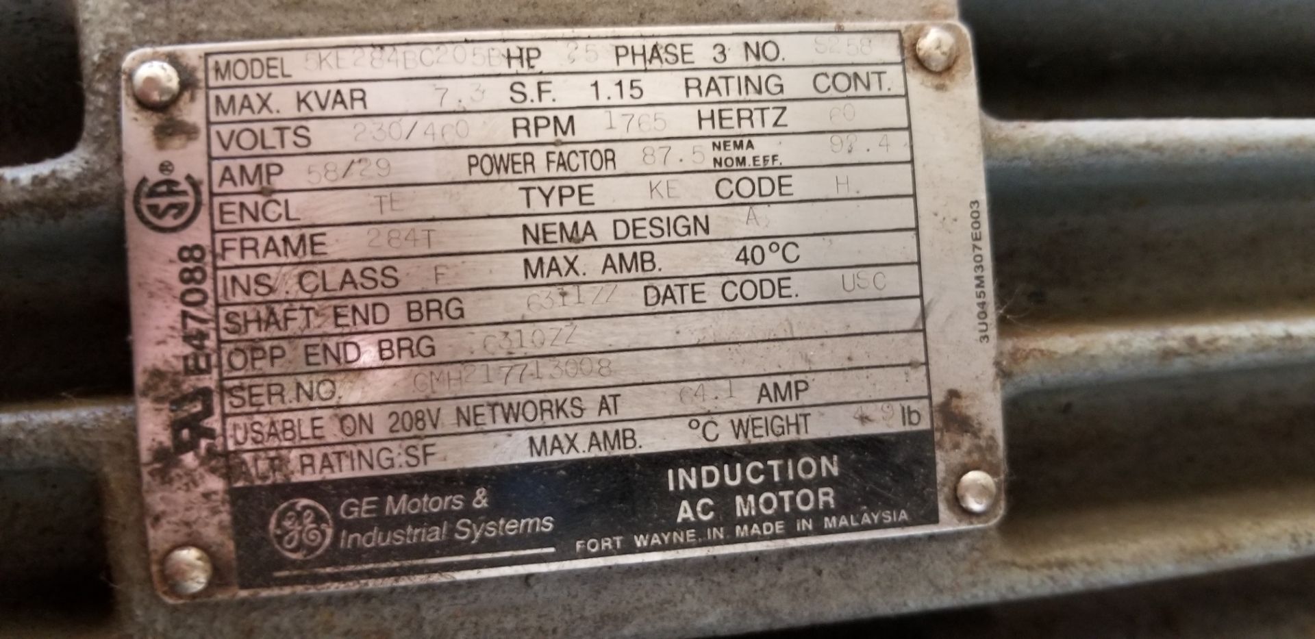 LeRoi 25 HP Air Compressor - 3 Phase. 140 PSI - Image 3 of 4