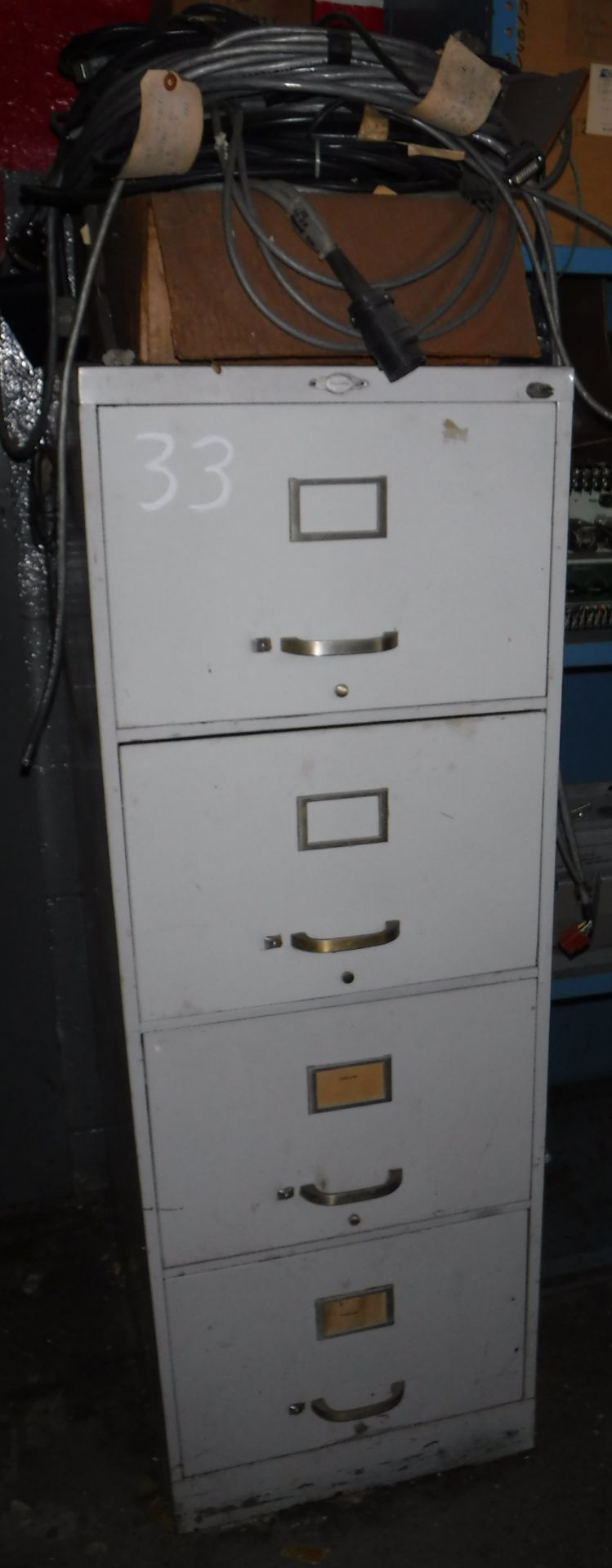 File Cabinet Packed with Electrical Supplies and Misc