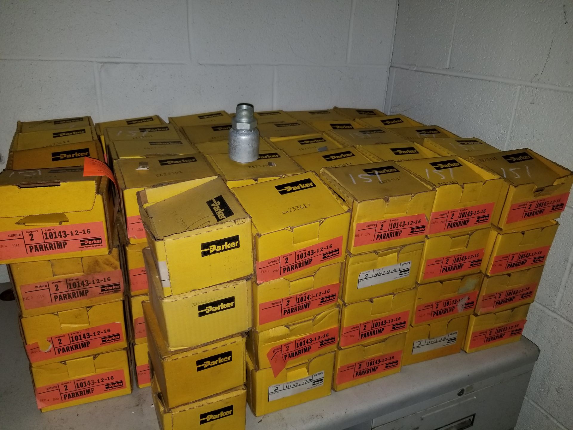 Large New Old Stock Group of Parker Fittings, File Cabinets, Machine Molds etc. - Image 3 of 5