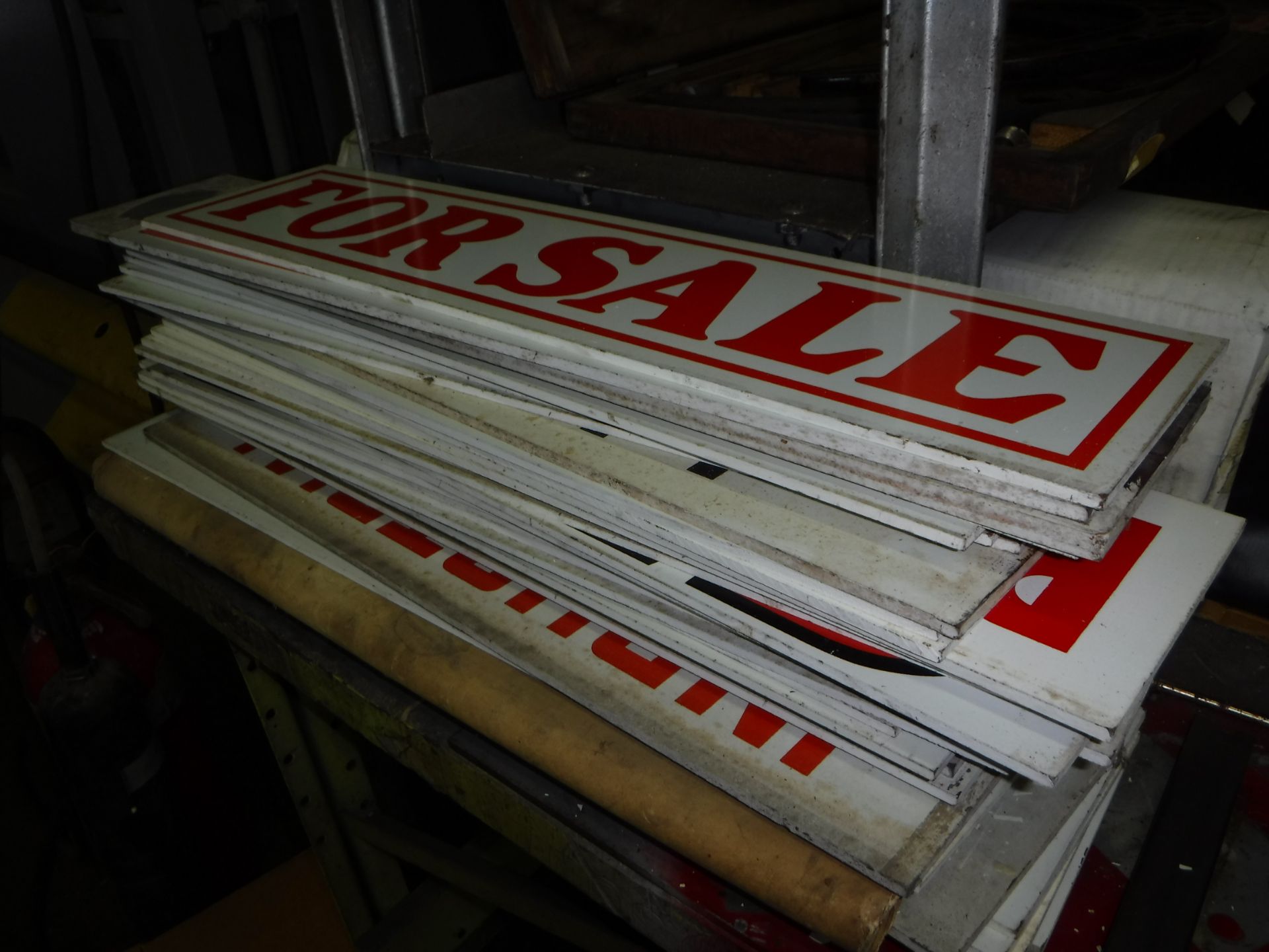 Random Group Lot of Metal Grinder Slabs, Sign Inerts and More - Image 2 of 3