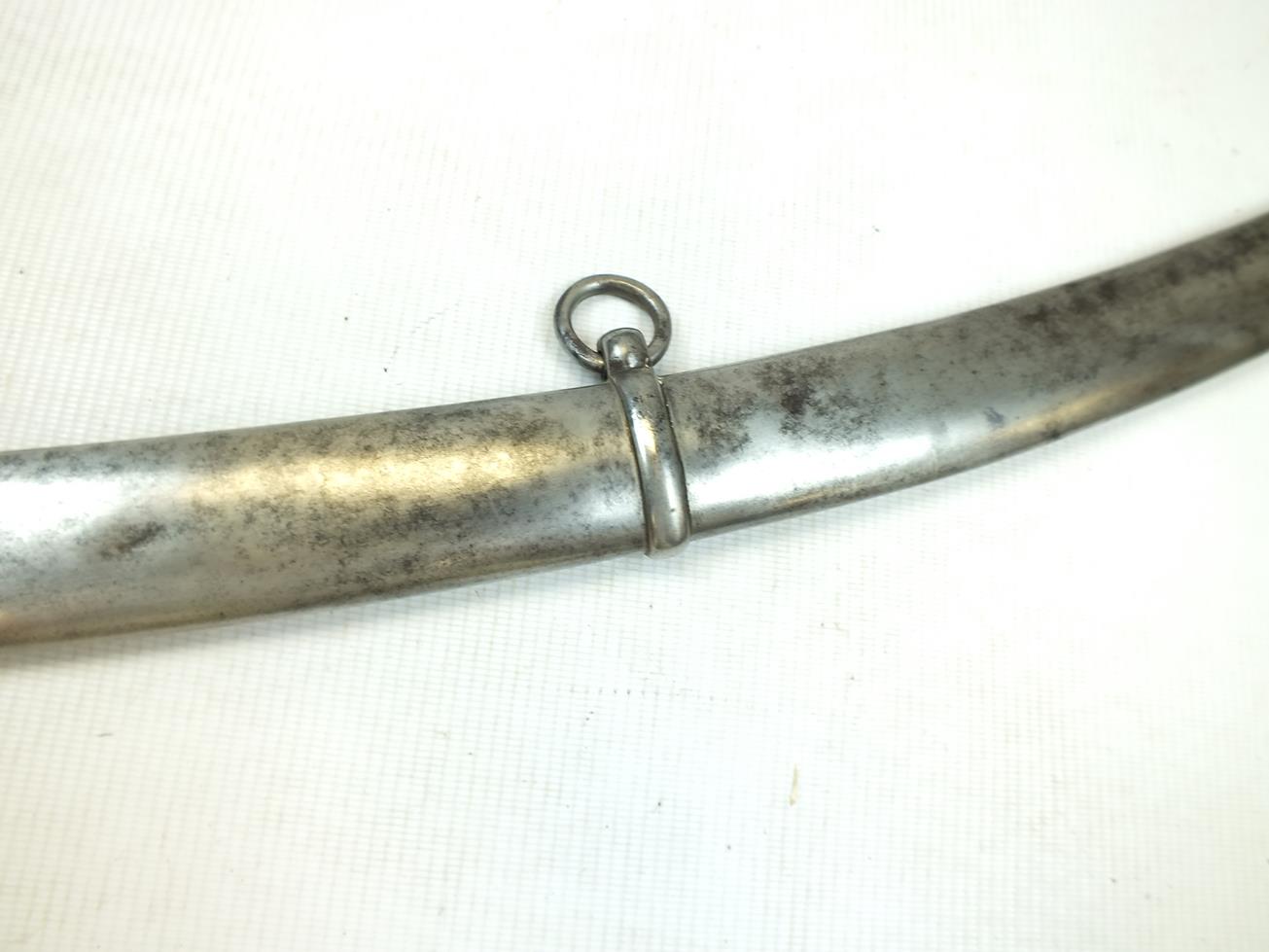 A MAMELUKE HILTED SABRE, 75cm curved clean blade retaining much original polish, ivory hilt and - Image 14 of 17