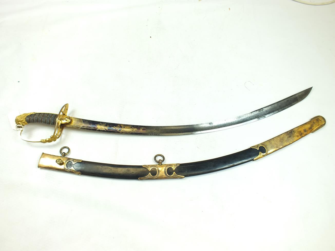 AN 1803 PATTERN GRENADIER OFFICER'S SWORD, 79cm curved blade with clipped back point, decorated with - Image 2 of 24