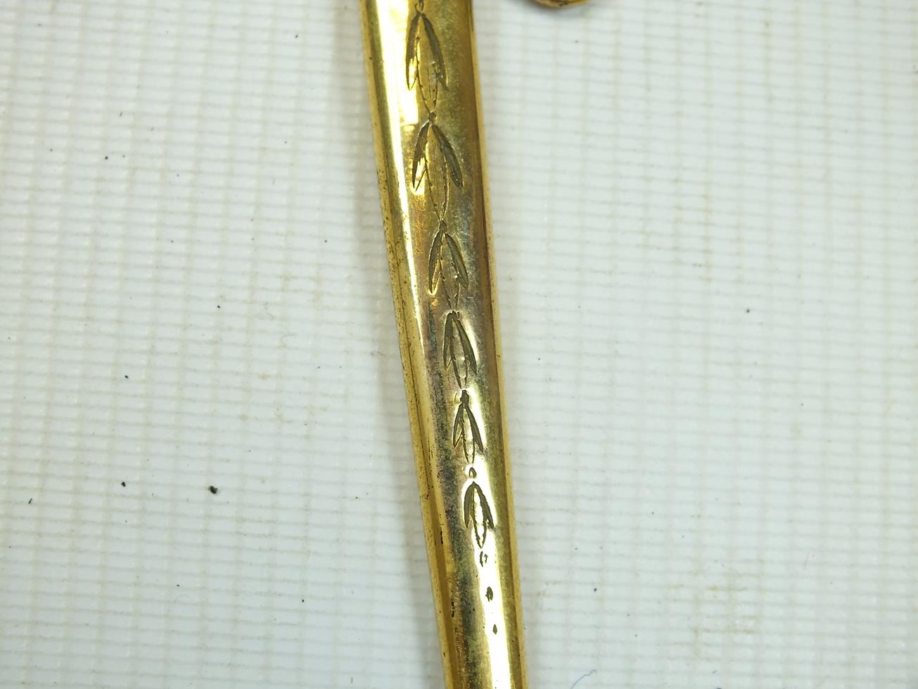 A GEORGIAN NAVAL DIRK FOR A BOY, 11.5cm flattened rounded diamond section blade etched along it's - Image 13 of 16