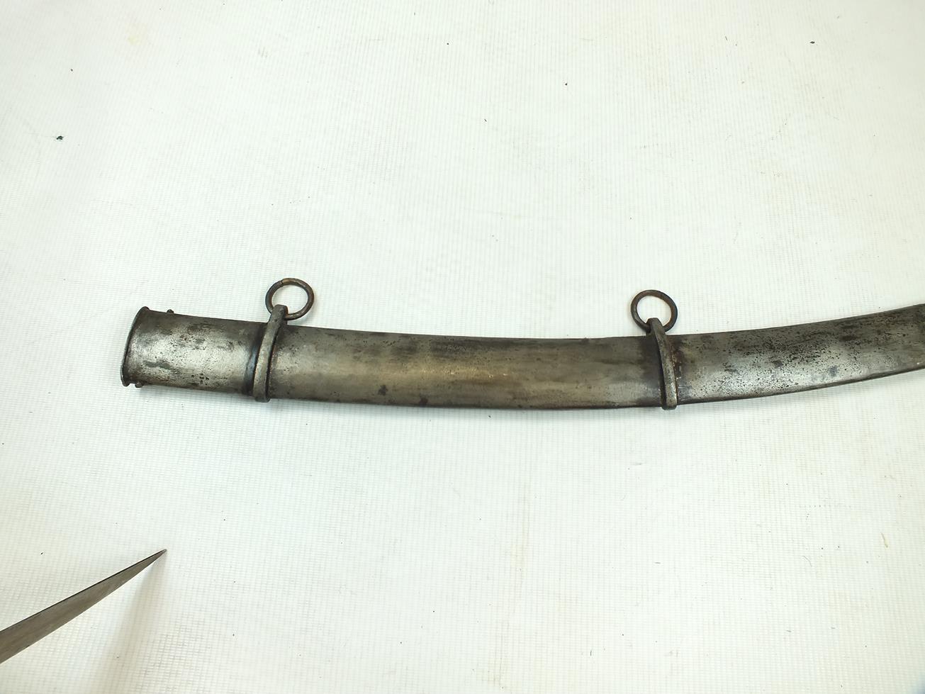A 1796 PATTERN LIGHT CAVALRY TROOPER'S SABRE, 82cm blade, regulation steel stirrup hilt, repaired, - Image 11 of 14