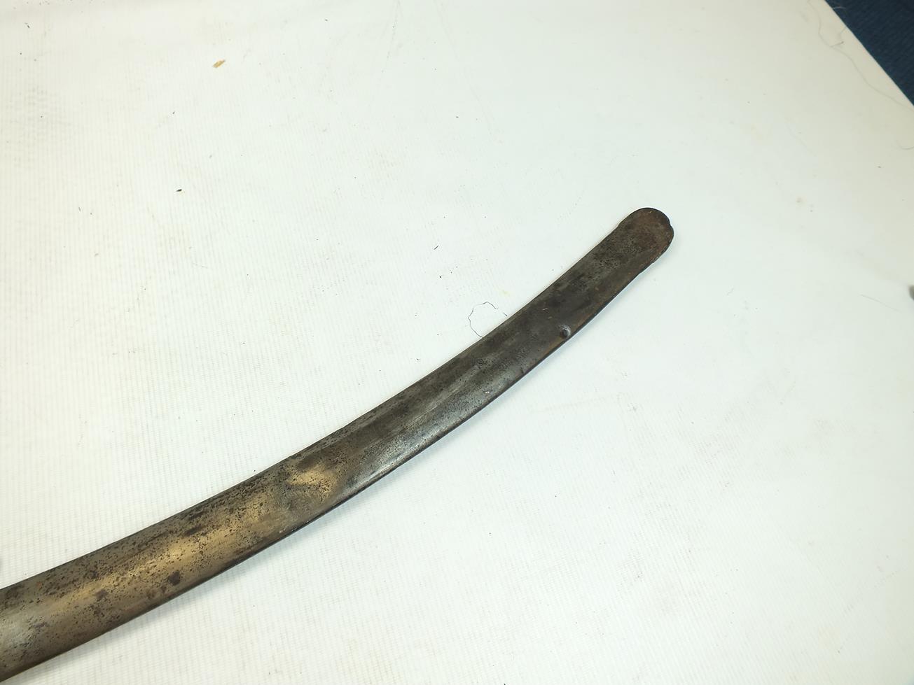 A 1796 PATTERN LIGHT CAVALRY TROOPER'S SABRE, 82cm blade, regulation steel stirrup hilt, repaired, - Image 12 of 14