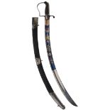 A GEORGIAN LIGHT CAVALRY OFFICER'S SABRE, 76cm curved blade decorated with scrolling foliage, a