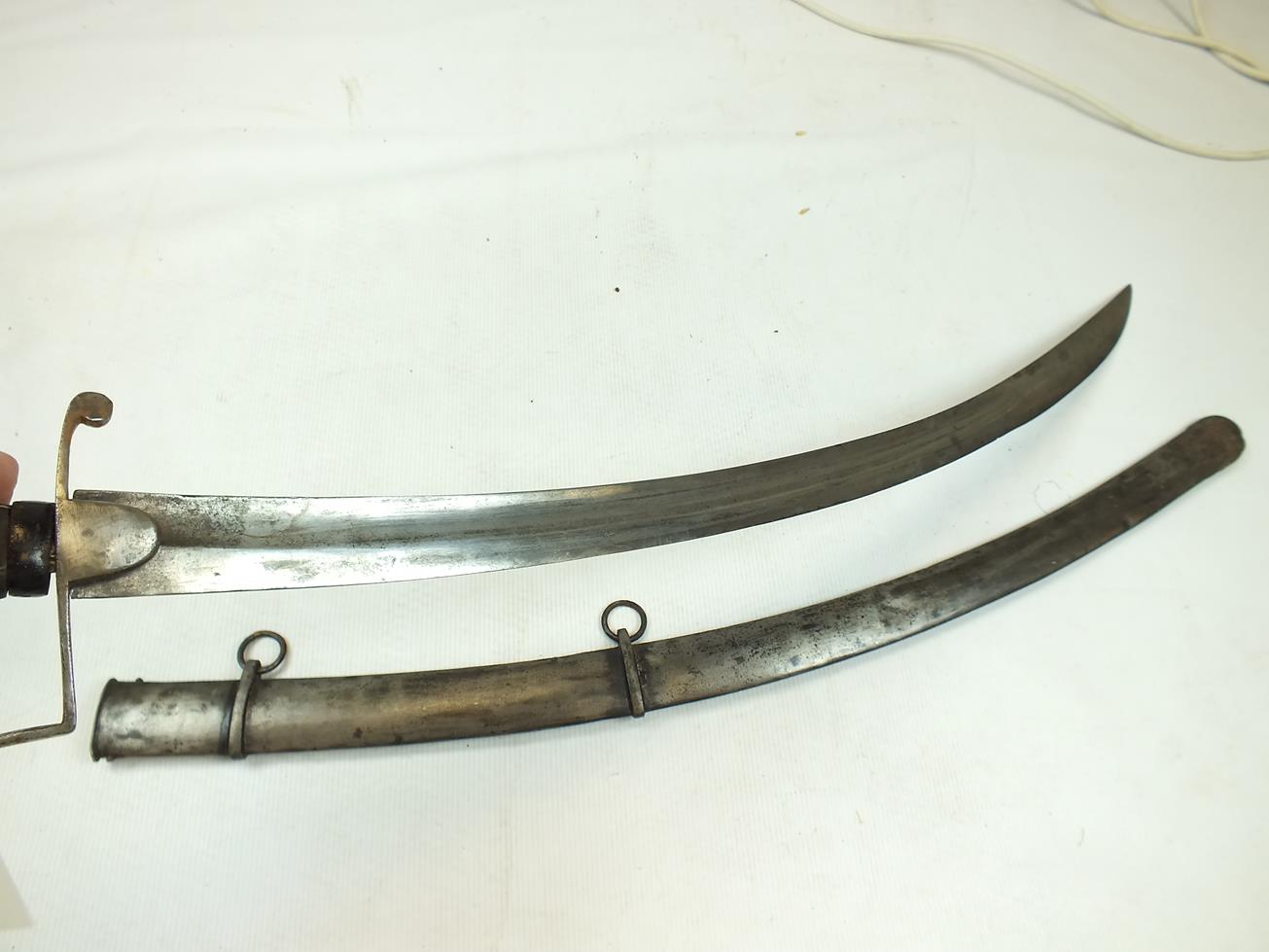 A 1796 PATTERN LIGHT CAVALRY TROOPER'S SABRE, 82cm blade, regulation steel stirrup hilt, repaired, - Image 3 of 14