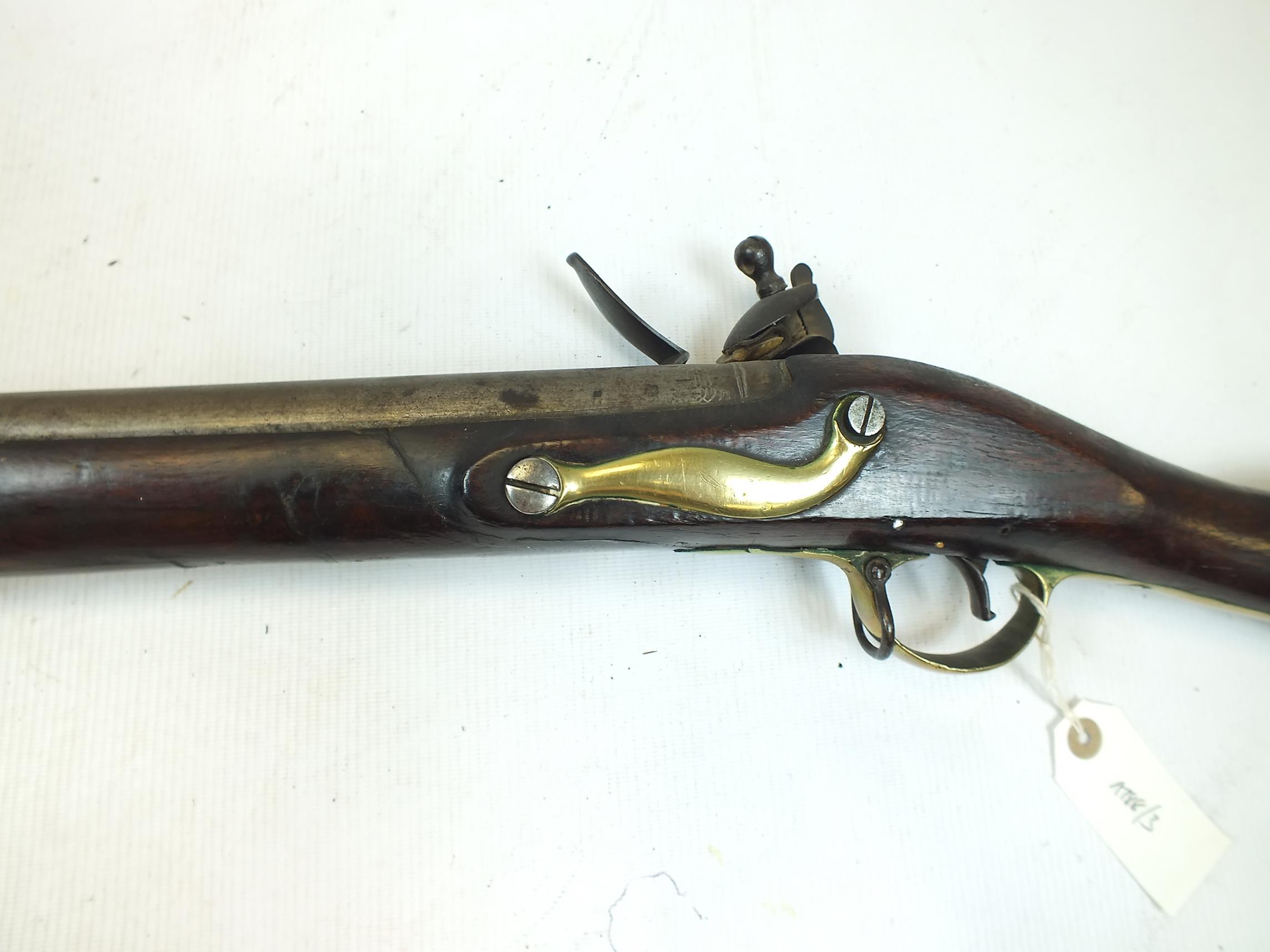 A .750 EAST INDIA COMPANY FLINTLOCK BROWN BESS, 39.25inch sighted barrel, border engraved lock - Image 10 of 19