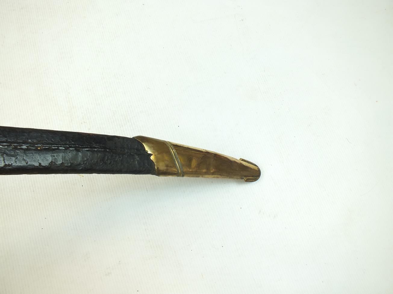 A GEORGIAN LIGHT COMPANY OFFICER'S SWORD, 82.5cm curved blade decorated with stands of arms, crowned - Image 10 of 21