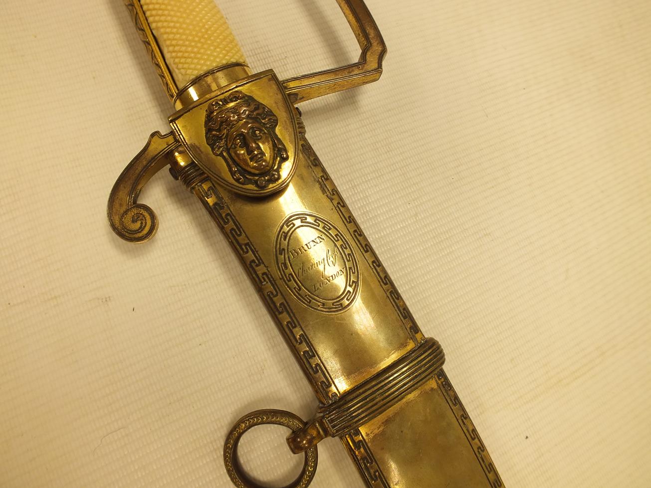 A GEORGIAN OFFICER'S PRESENTATION SWORD OF THE DURHAM MILITIA BY BRUNN, 77cm sharply curved blade, - Image 15 of 23