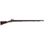 A .750 42INCH SHORT LAND PATTERN FLINTLOCK BROWN BESS BY MORTIMER, 42inch barrel, border engraved