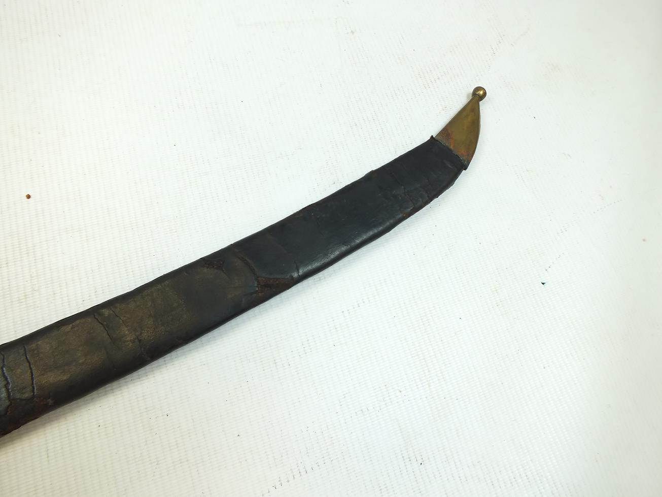 A PRUSSIAN INFANTRY HANGER CIRCA 1750, 64cm curved fullered blade etched with the crowned Royal - Image 15 of 17