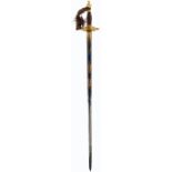 A 1796 PATTERN INFANTRY OFFICER'S SWORD, 80.5cm blade decorated with floral sprays, stands of