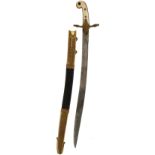 AN HIGHLY UNUSUAL PRESENTATION QUALITY MAMELUKE HILTED DIRK MOUNTED WITH A YATAGHAN BLADE BY SALTER,