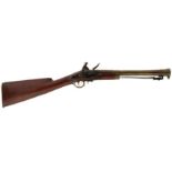 A FLINTLOCK BRASS BARRELLED BLUNDERBUSS BY KETLAND, 15.5inch four-stage barrel engraved London on