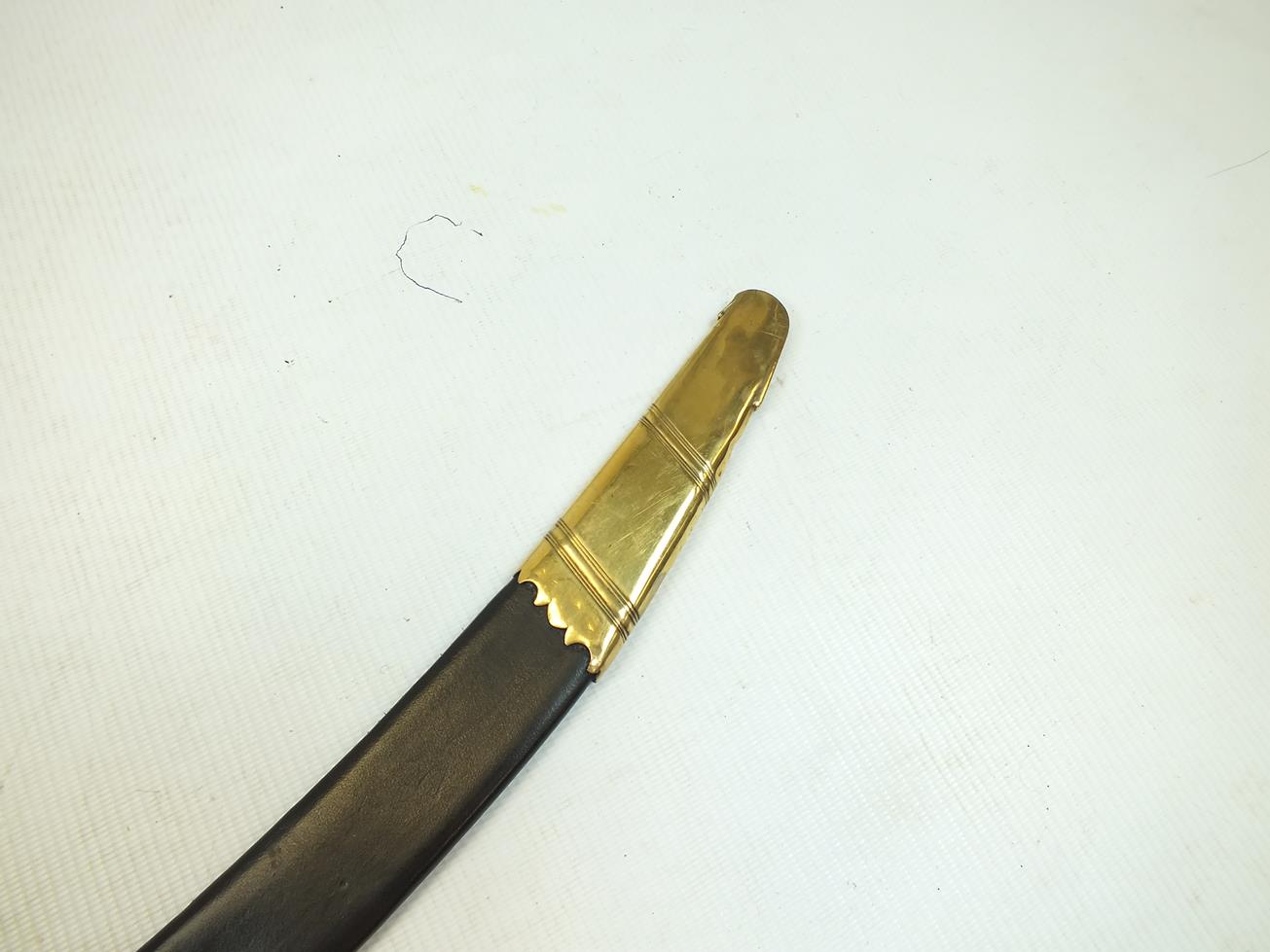 A SCARCE GEORGIAN NAVAL OFFICER'S SABRE BY GIBBENS, 75.5cm sharply curved blade faintly engraved - Image 9 of 16