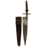 AN 18TH CENTURY SPANISH PLUG OR SOCKET BAYONET, 24.5cm blade with a band of dot stamped