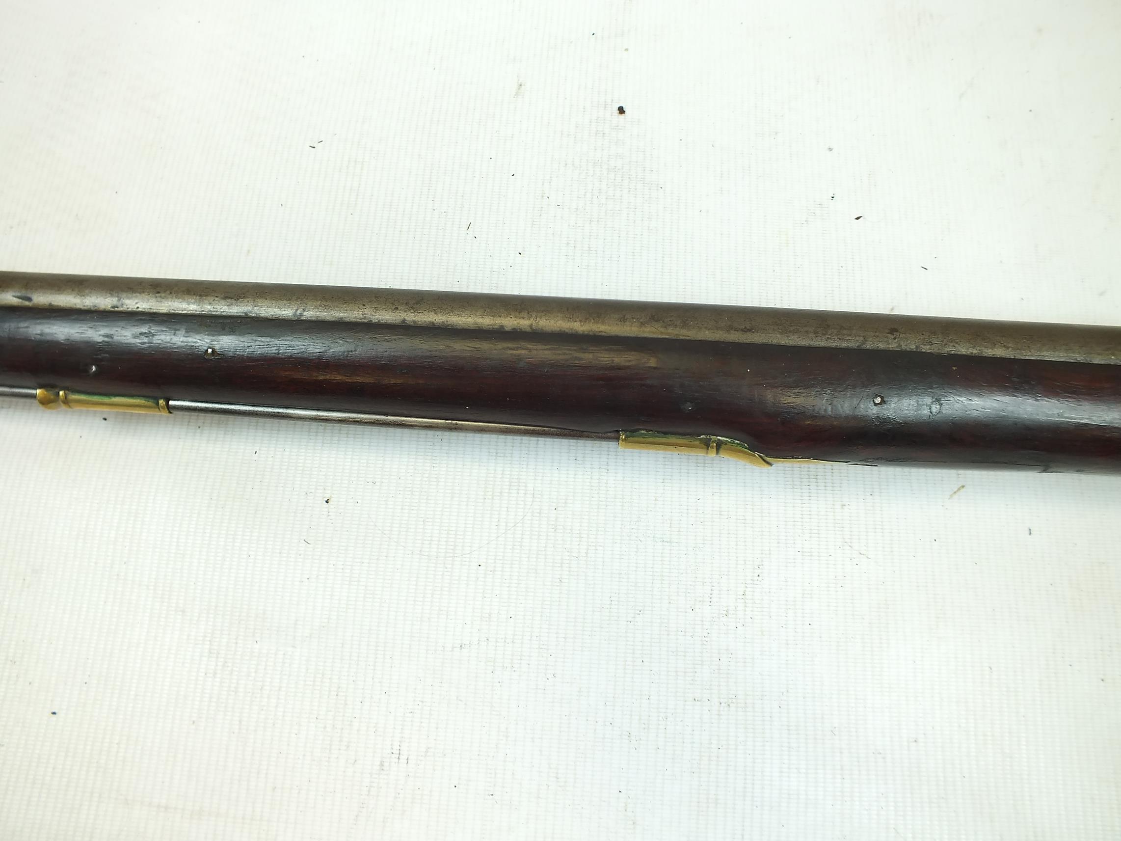 A .750 EAST INDIA COMPANY FLINTLOCK BROWN BESS, 39.25inch sighted barrel, border engraved lock - Image 11 of 19