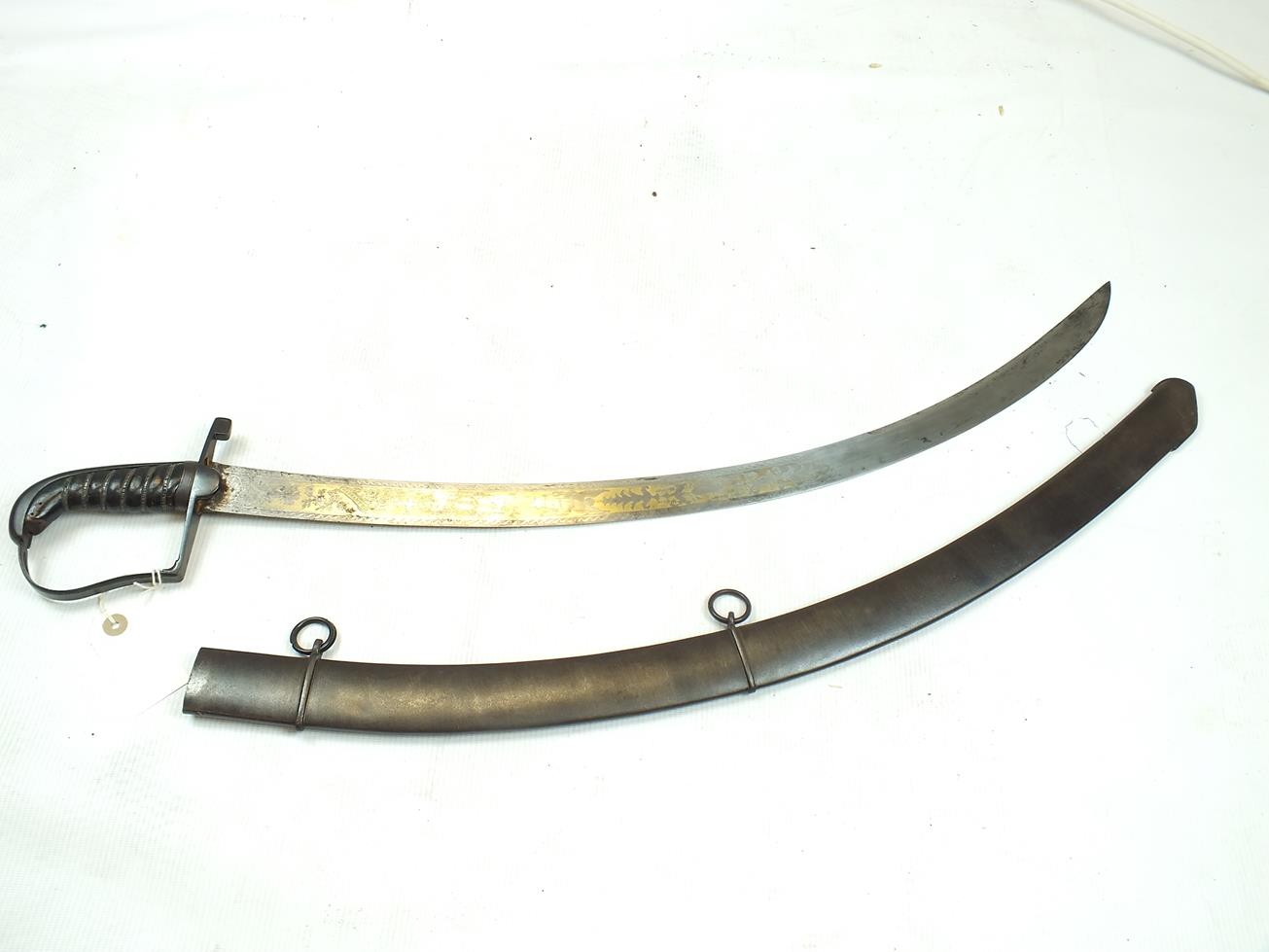 A FINE LIGHT WEIGHT 1796 PATTERN CAVALRY OFFICER'S SWORD, 69cm blade finely frost etched and gilt - Image 2 of 24