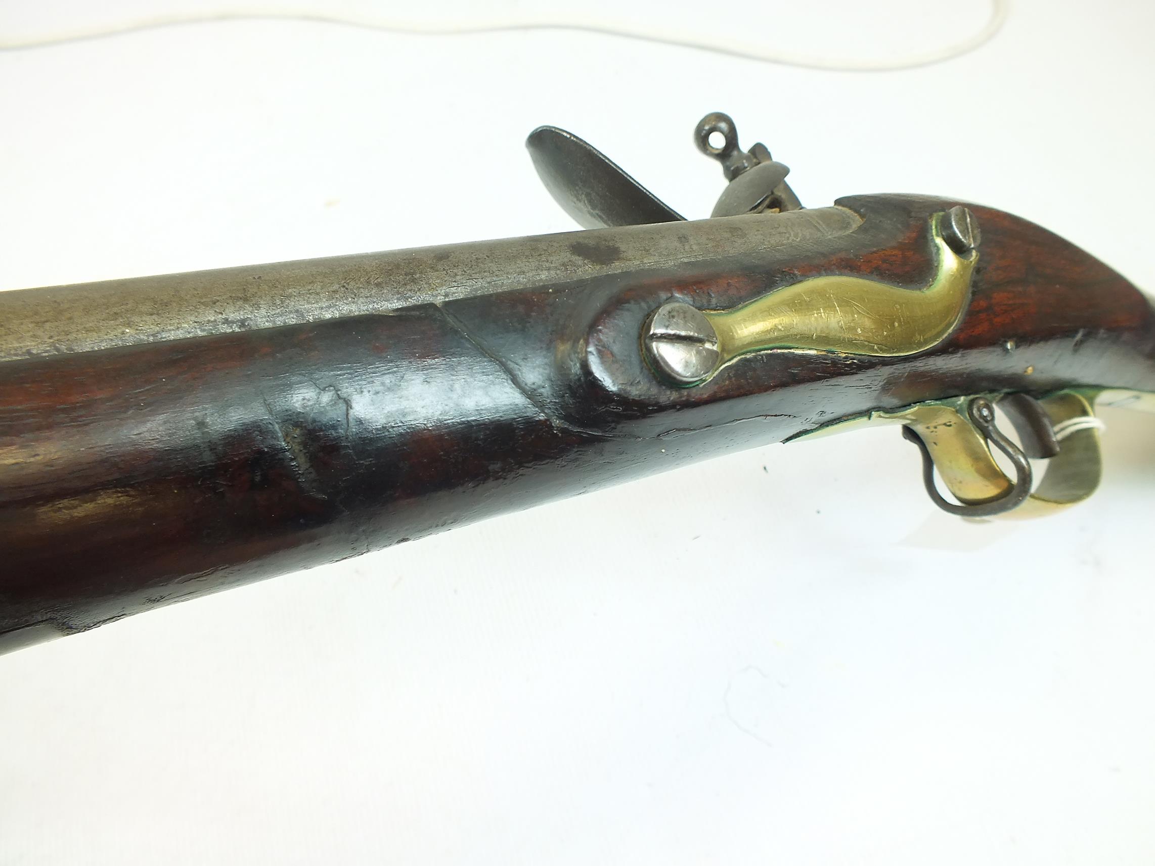 A .750 EAST INDIA COMPANY FLINTLOCK BROWN BESS, 39.25inch sighted barrel, border engraved lock - Image 17 of 19