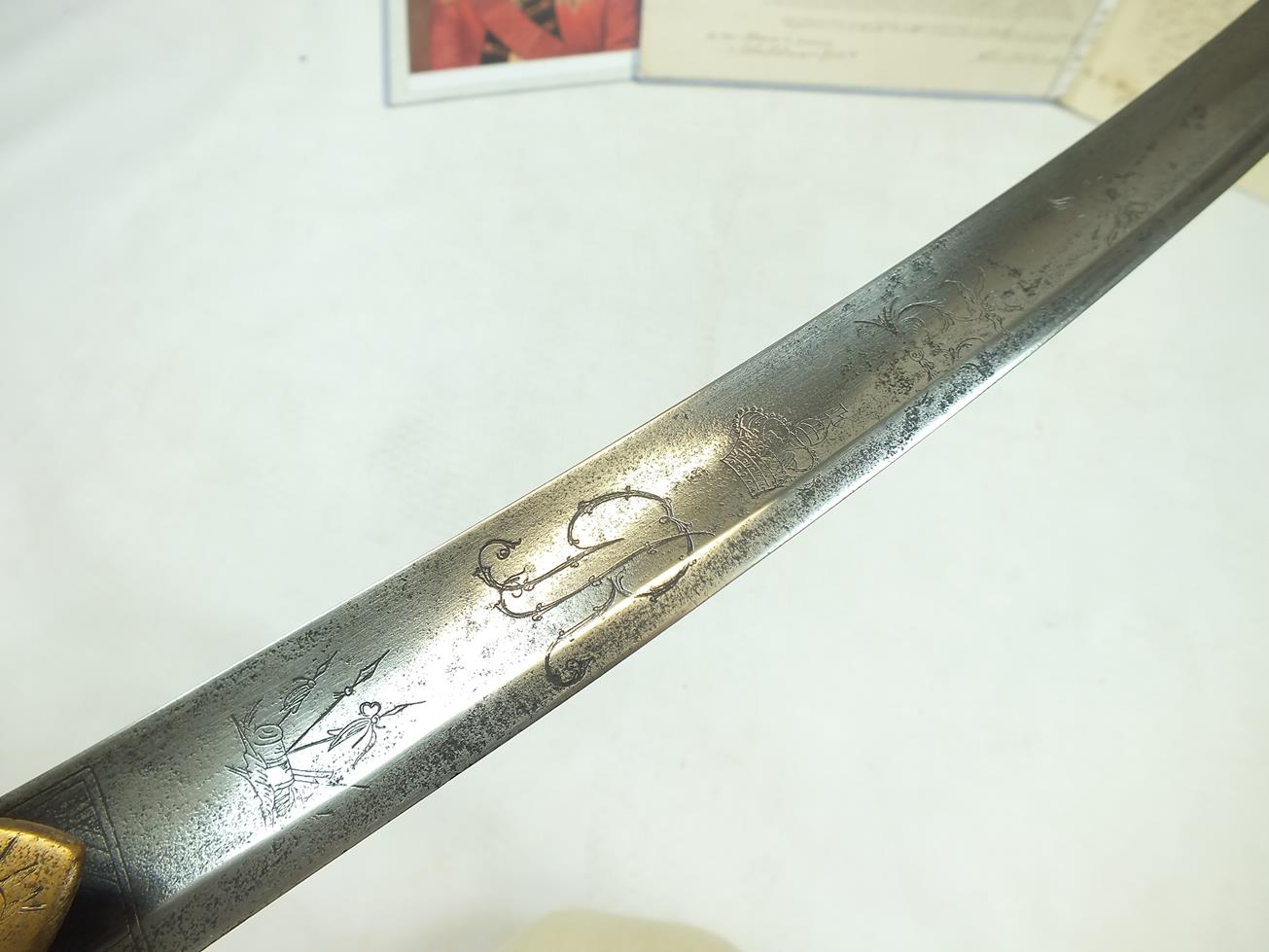 A 1796 PATTERN LIGHT CAVALRY OFFICER'S SWORD TO CAPTAIN JOHN PERRY OF THE JAMAICAN REGIMENT OF - Image 5 of 18