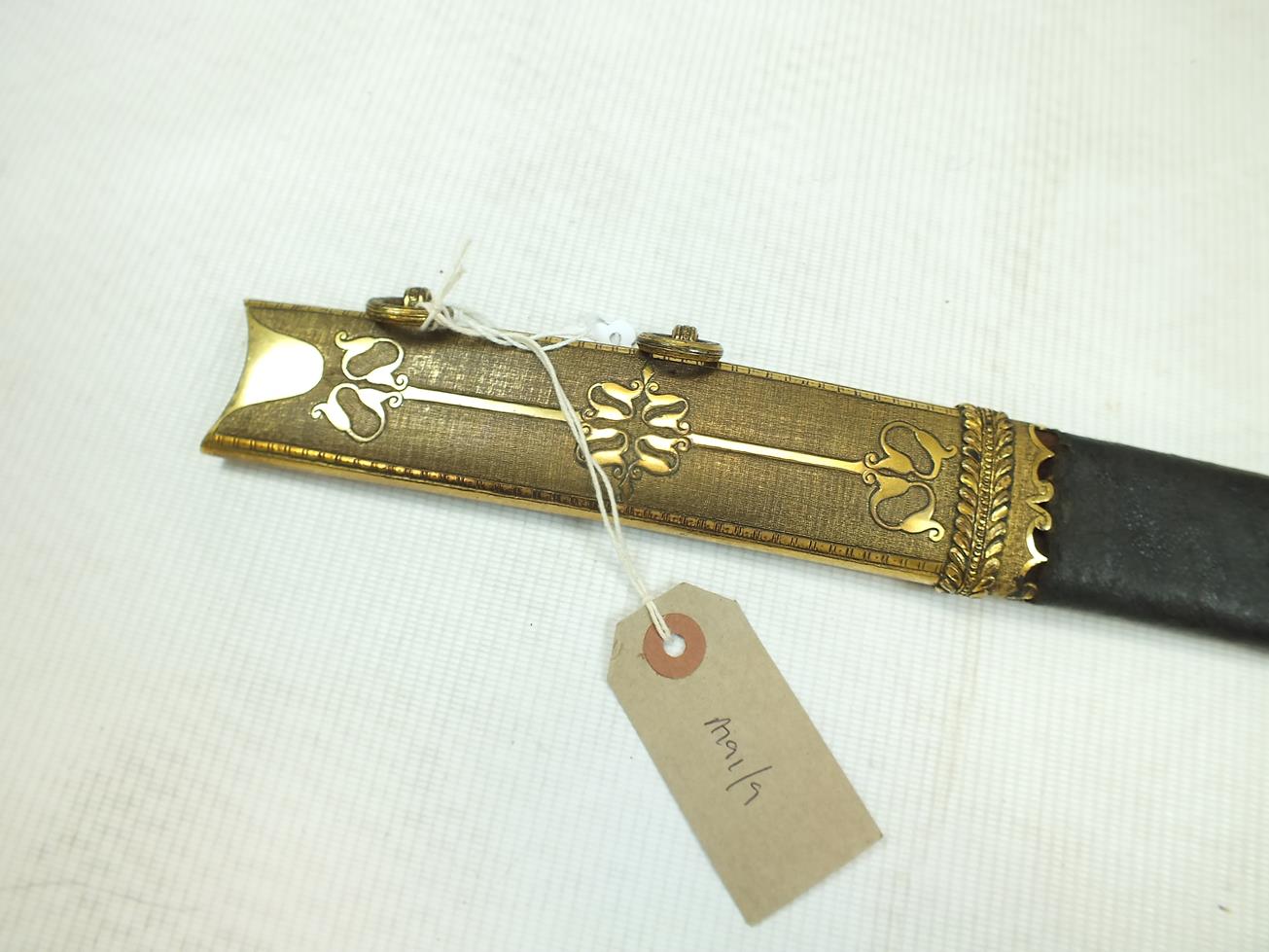 AN HIGHLY UNUSUAL PRESENTATION QUALITY MAMELUKE HILTED DIRK MOUNTED WITH A YATAGHAN BLADE BY SALTER, - Image 19 of 26
