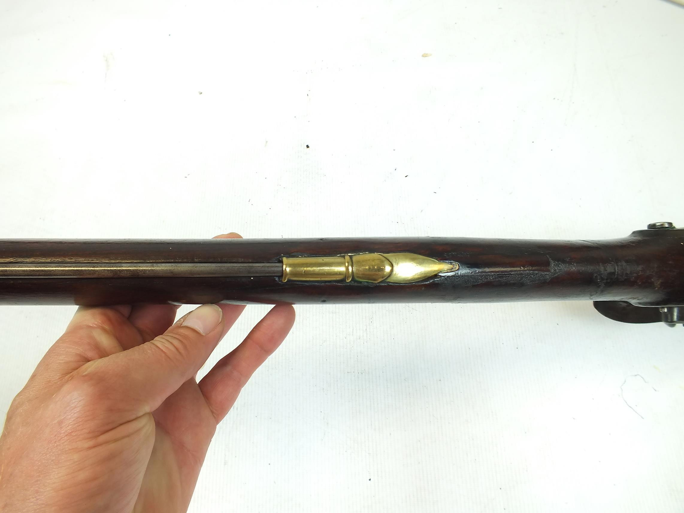 A .750 EAST INDIA COMPANY FLINTLOCK BROWN BESS, 39.25inch sighted barrel, border engraved lock - Image 18 of 19