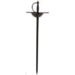 A VICTORIAN COPY OF A 17TH CENTURY CUP HILT RAPIER, 87.5cm flattened diamond section fullered blade,