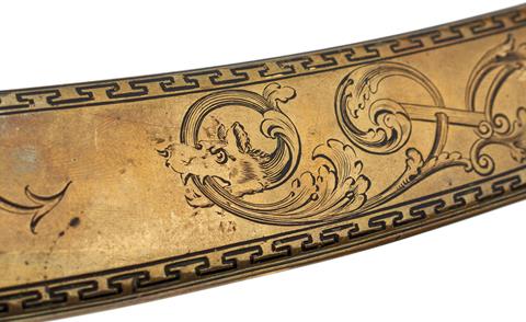 A GEORGIAN OFFICER'S PRESENTATION SWORD OF THE DURHAM MILITIA BY BRUNN, 77cm sharply curved blade, - Image 4 of 23
