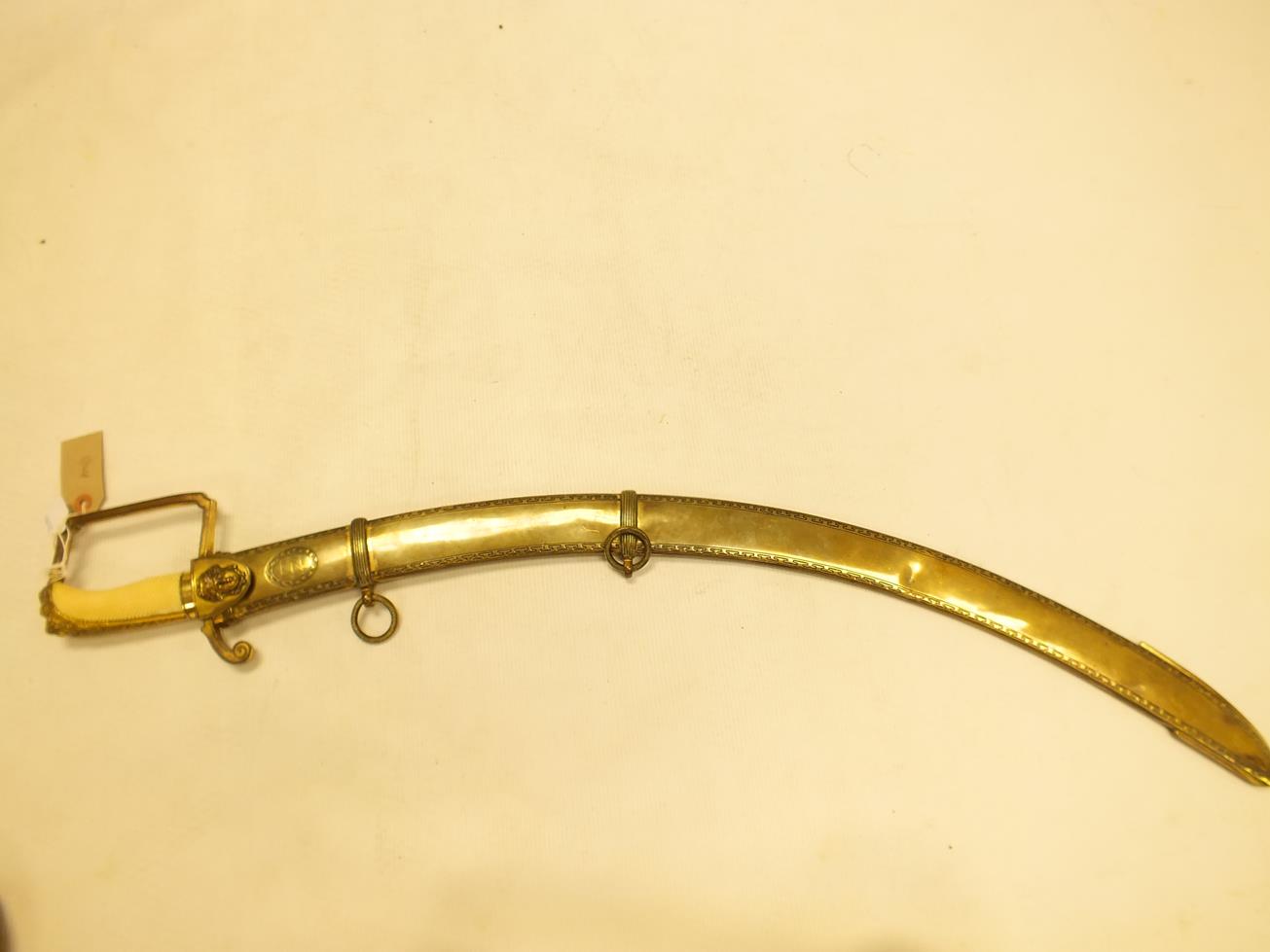 A GEORGIAN OFFICER'S PRESENTATION SWORD OF THE DURHAM MILITIA BY BRUNN, 77cm sharply curved blade, - Image 14 of 23