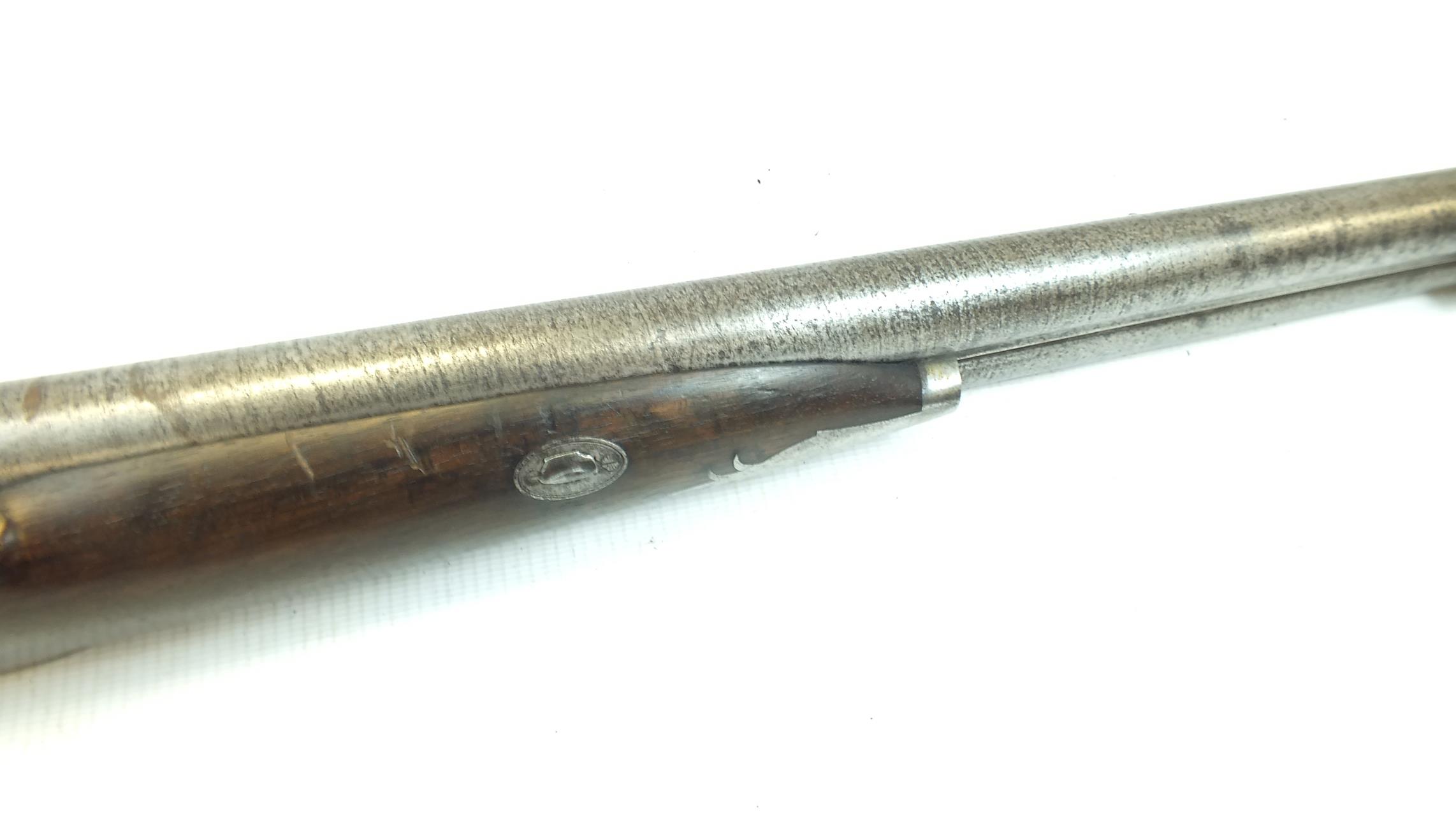 A 12-bore double barrelled percussion sporting gun by Akrill of Hull, 32inch sighted damascus - Image 5 of 14