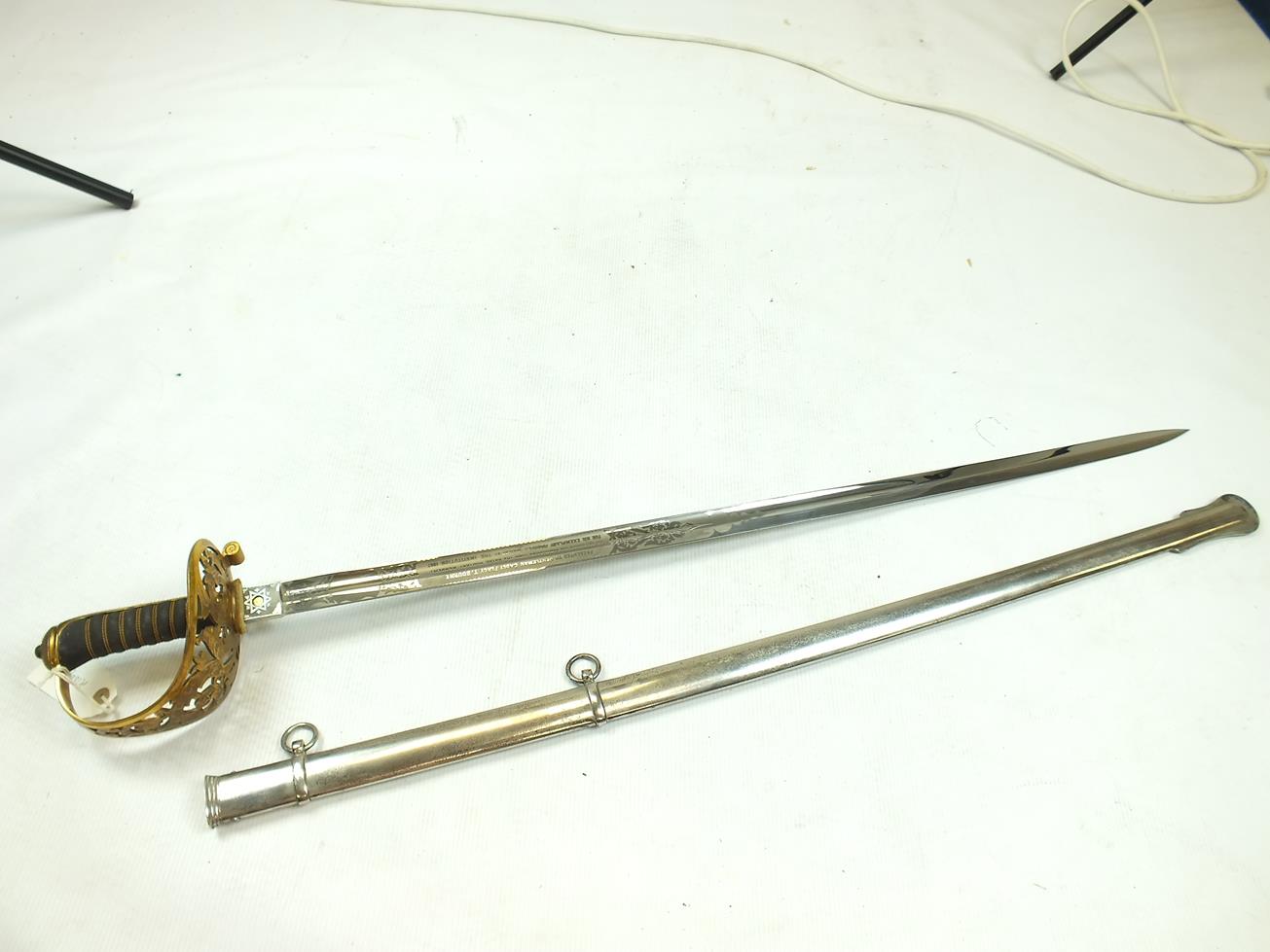 A SCARCE AND GOOD EXAMPLE OF THE ROYAL MILITARY ACADEMY PRESENTATION SWORD, 83.5cm pristine blade by - Image 2 of 16