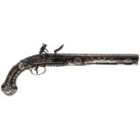 A PAIR OF 20-BORE PRESENTATION QUALITY SILVER MOUNTED DUELLING PISTOLS BY H.W. MORTIMER, 10.5inch