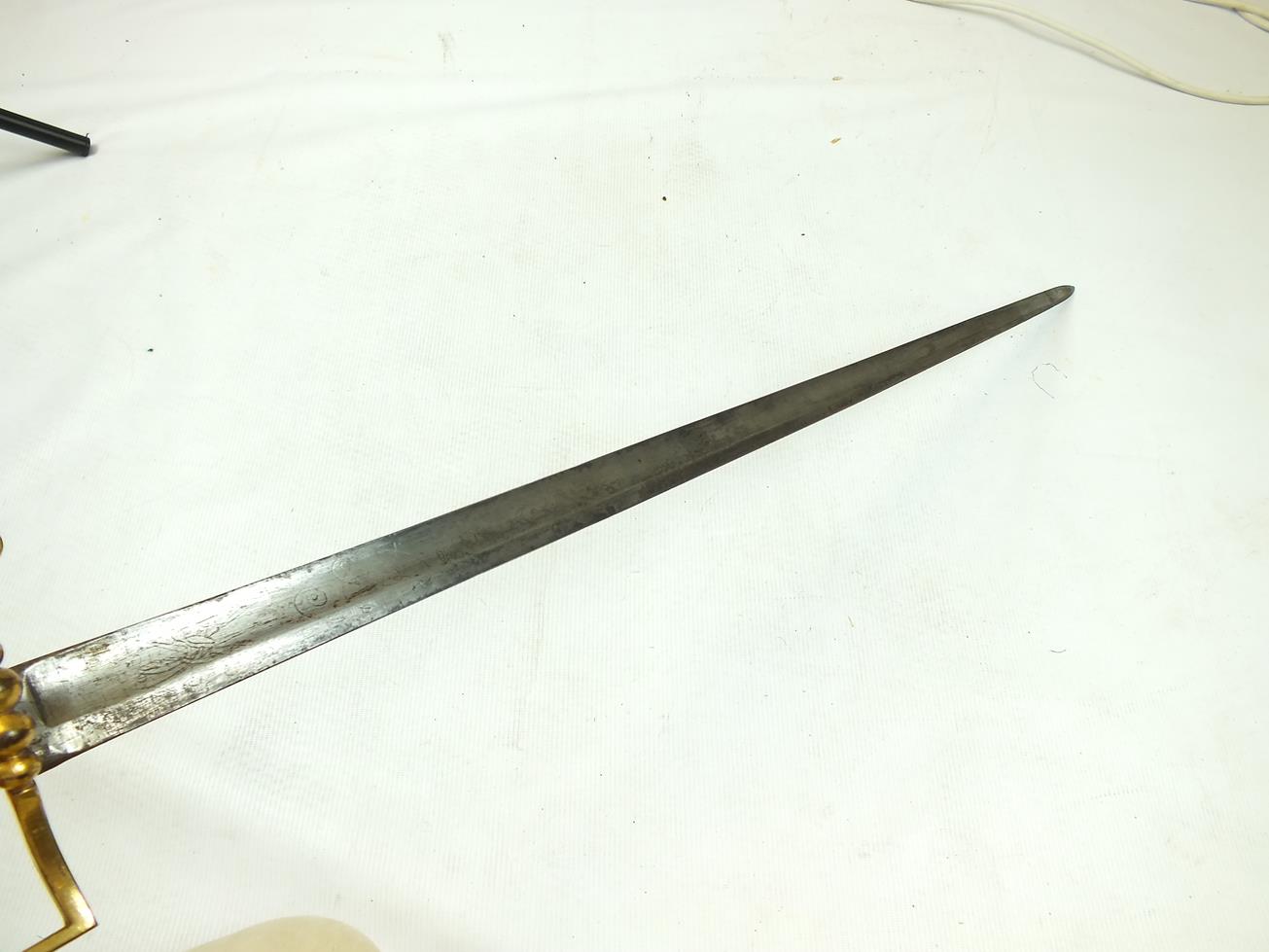 A GEORGIAN INFANTRY OFFICER'S FIVE-BALL SPADROON, 81cm blade decorated with crowned GR cyphers, - Bild 3 aus 15