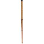 A 19TH CENTURY WALKING STICK AIR CANE, 97cm over all length, the steel body lacquer painted in the