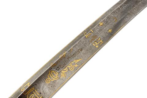 A 1796 PATTERN CAVALRY OFFICER'S DAMASCUS SWORD BY BRUNN, 85cm sharply curved blade decorated with - Bild 2 aus 23