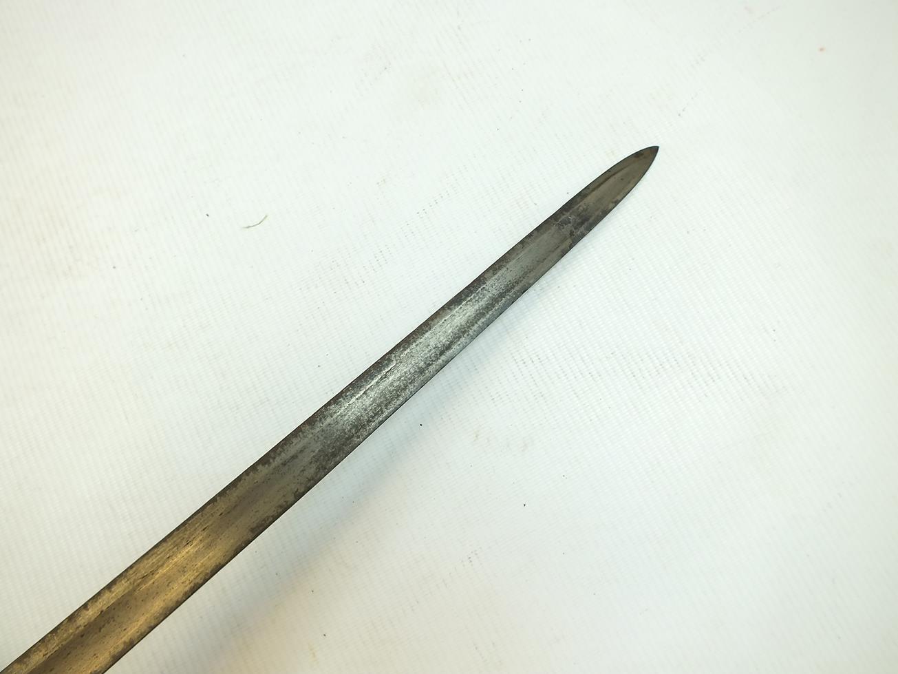 A GEORGIAN INFANTRY OFFICER'S FIVE-BALL SPADROON, 81cm blade decorated with crowned GR cyphers, - Bild 8 aus 15