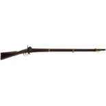 A RUSSIAN PERCUSSION SERVICE MUSKET, 41.5inch sighted barrel, bevelled lock, converted from