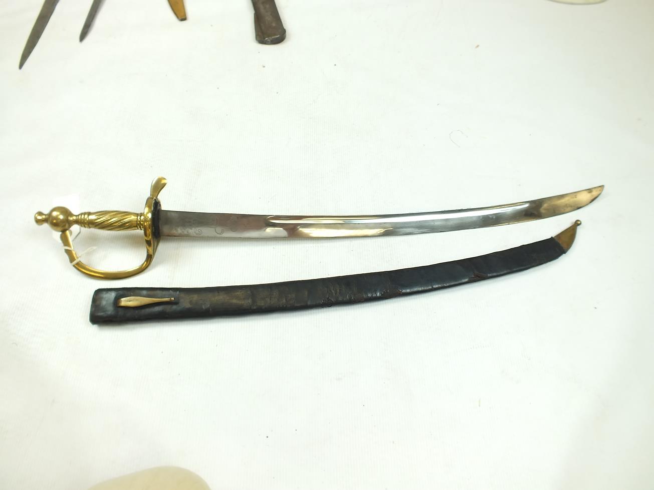 A PRUSSIAN INFANTRY HANGER CIRCA 1750, 64cm curved fullered blade etched with the crowned Royal - Image 2 of 17